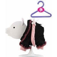Teacup Piggies Fashion Set Charm Bracelets Black Outfit with White String Bow