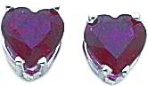 14K WG Heart Rhodolite Garnet Stud Earrings Jewelry |A
