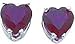 14K WG Heart Rhodolite Garnet Stud Earrings Jewelry |A