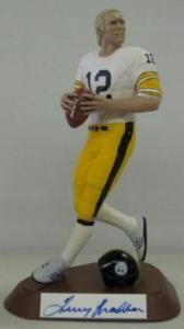 Terry Bradshaw Autographed Pittsburgh Steelers Away Jersey Limited Edition Salvino Figurine