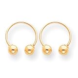 14k Gold Single Beaded Half Hoop Screwback Earring