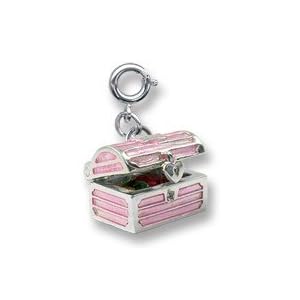 Buy CHARM IT! 3d Pink Pirate's Treasure Chest Charm - IT OPENS! Crystal Jewels Inside!! by  