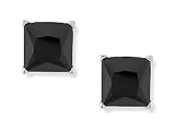 Silver and Black Cubic Zirconia Earrings