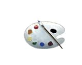 Artist's Palette Silver and Enamel Pin