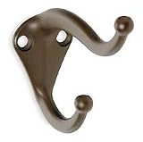 Battalion 1XNH2 Coat and Hat Hook, Bronze, L 2 3/4 In