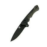 Benchmade 610BK Rukus, Black G-10 and OD Green Micarta, Black Blade, Plain