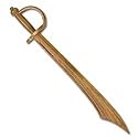 30" Wooden Pirate Practice Sword Scimitar Plays Prop