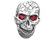 3709 - Skull Silver Pewter Emblems Flask