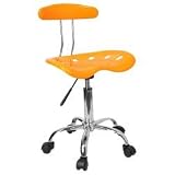 Orange-Yellow and Chrome Computer Task Chair with Tractor Seat [LF-214-YELLOW-GG]