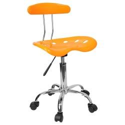 Orange-Yellow and Chrome Computer Task Chair with Tractor Seat [LF-214-YELLOW-GG]