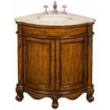 Belle Foret BF80060R Corner Single Basin Bathroom Vanity, Vintage Oak