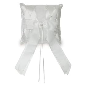 Wilton Wedding Ring Bearer's White Satin Pillow Timeless