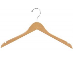Wooden Top Hangers Natural Finish Box of 25