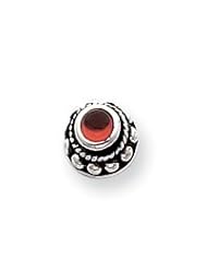 Sterling Silver Antiqued Garnet Earrings QE1450"