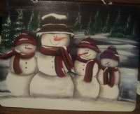 Snowman Winter Wooden Family Sign w/option of 2, 3, 4, 5 or 6 snowmen (4 Snowmen)