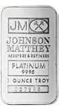 Johnson Matthey 1oz Fine Platinum .9999 Bar with Serial Number