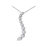 1 4ct Journey Diamond Pendant Set in 10K White Gold