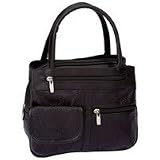 Embassy Black Genuine Leather Purse with Cowgrain Embossing