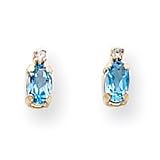 14k Diamond & Blue Topaz Birthstone Earrings XBE191