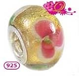 Quiges Beads Charms Murano Glass-Silver