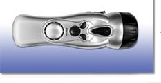 LED Hand Crank Flashlight - Cell phone charger, Radio, Alarm