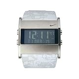 Nike Oregon Series Square Digital Leather Camo Watch - White Gunmetal - WA0052-191 by Nike