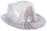 Hut Fedora Tribly Trilby Pailletten verschiedene Farben Karneval Fasching Faschingskostüm Mottoparty Junggesellenabschied JETZT wieder IN - Farbe Silber - passende Krawatte unter meinen weiteren Artikeln hier bei Amazon - Michael Jackson Style -