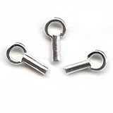 Sterling Silver Cord End/1.5mm X 5mm Crimp Beads W/ Loop (10)