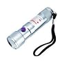 Compact 3-in-1 Super-Bright UV LED Flashlight with Laser Pointer - Brilliant Silver Aluminum