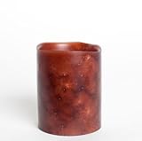 Brown Pecan Mottled Battery Operated Scented Wax Candle with Auto Timer and Triple LED Flicker by Enjoy Lighting, 3x4