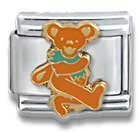Orange Dancing Bear Grateful Dead Italian Charm Bracelet Link