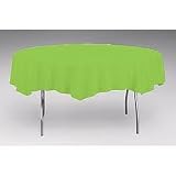Round Plastic Tablecloth Lime Green 84" Diameter