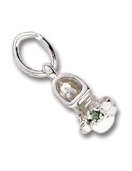 Baby Shoe May Birthstone Charm
