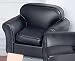 Dollhouse Miniature Black Leather Look Club Chair