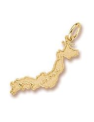Rembrandt Charms Map of Japan Charm, 10K Yellow Gold