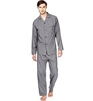 Revere Collar Checked Pyjamas