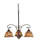 24 Inch W Tiffany Fishscale 3 Lt Chandelier Ceiling Fixture