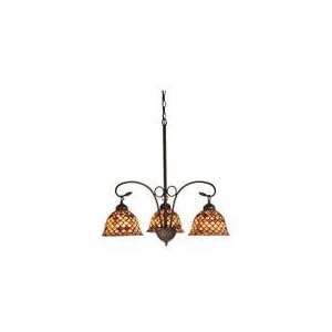 24 Inch W Tiffany Fishscale 3 Lt Chandelier Ceiling Fixture by 