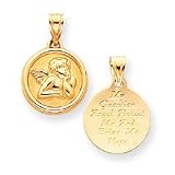 14k Reversible Guardian Angel Pendant