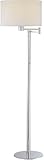 Lite Source LS-81606C/WHT Gervasio Swing-Arm Floor Lamp, Chrome with White Fabric Shade