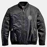 Harley Davidson Men's Skull Nylon Jacket. NEW for 2009. 100% UV-resistant nylon with water resistant coating. Two front inset pockets and one patch pocket. Zipper front. Zipper cuffs. Custom hardware. Rib-knit collar and waistband. Embroidered appliqu� graphics down sleeves, on left chest, and on back. 98422-09VM; 98422-09VL