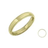 Plain 14 Karat Yellow Gold Milgrain 4mm Comfort Fit Wedding Ring