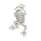 Sterling Silver CZ Frog Pin