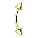 Solid 14kt Yellow Gold Cone Eyebrow Ring 16 Gauge 5/16 Inches 3mm