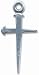 Nail Cross Cell phone Charm PEWTERTONE METAL NAIL CROSS