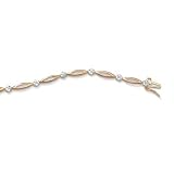 10k Gold Diamond Accent Almond-Shaped Link Bracelet 7 3/4