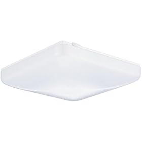 Lithonia Lighting One-Light Fluorescent Flush-Mount Ceiling Fixture, White Acrylic Globe... by Lithonia Lighting
