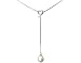 Freshwater 7-7.5mm Pearl & Open Heart Lariat Necklace in Sterling Silver .925