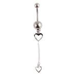 Dangling Belly Ring with Hearts $3.99