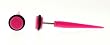 NEON PINK ACRYLIC FAKE TAPER -16 GAUGE EAR WIRE - 43MM LENGTH - OG FAKE PART - SOLD AS A PAIR